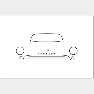 Sunbeam Alpine Series I-III classic 1960s British car black minimal outline graphic Posters and Art